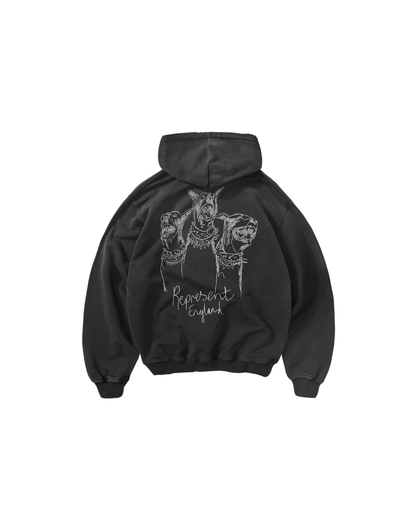 Represent Hand Drawn Thoroughbred Hoodie - "Aged Black"