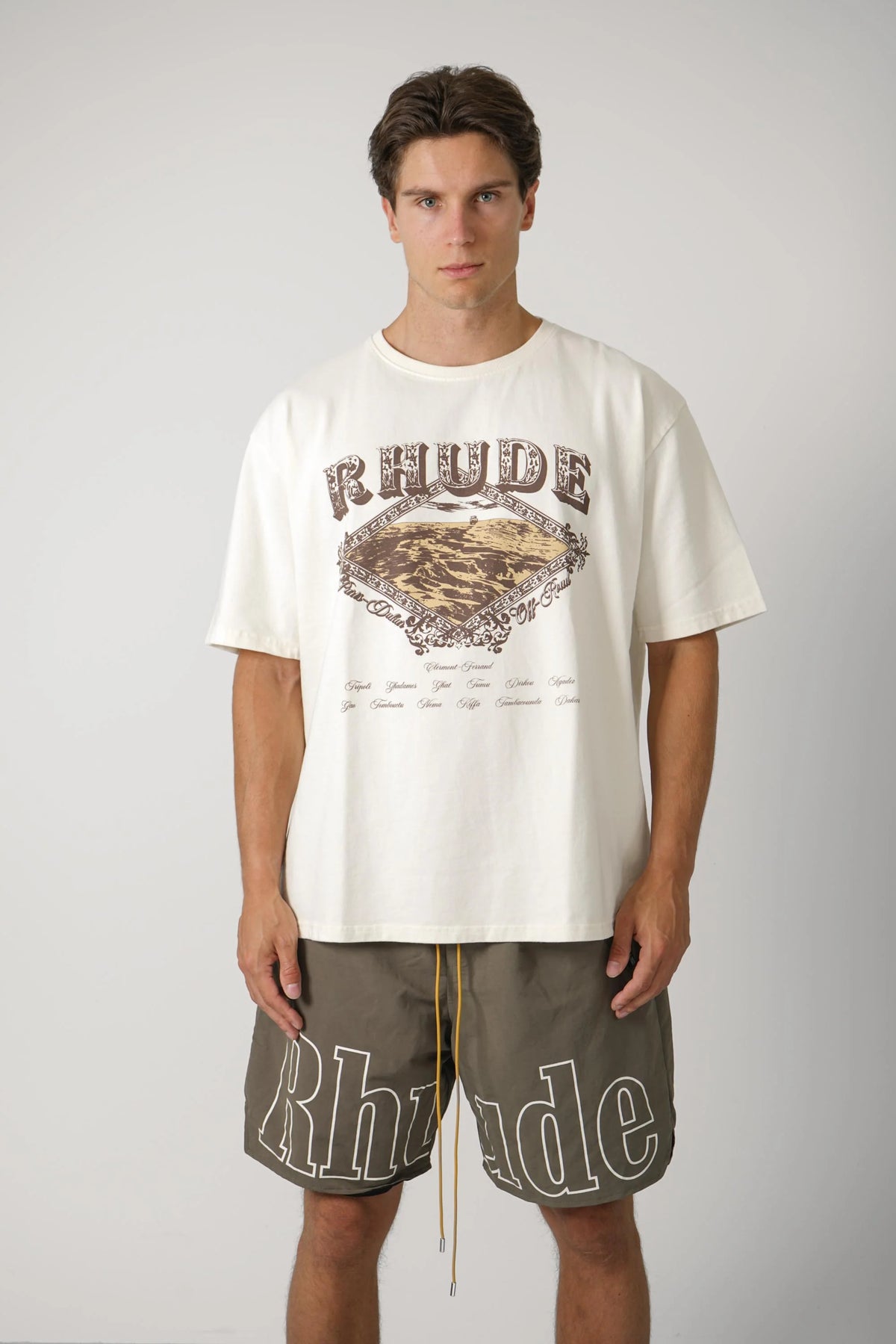 Rhude Dakar Convoy Tee - "Vintage White/Brown"