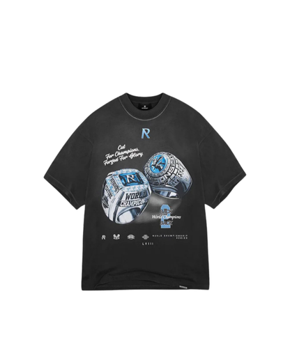 Represent x Feature Champion Rings T-Shirt - "Stained Black"