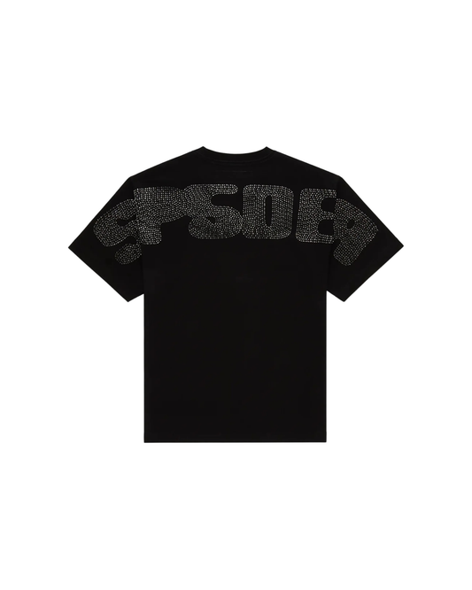 Sp5der Rhinestone Silk T-shirt - "Black"