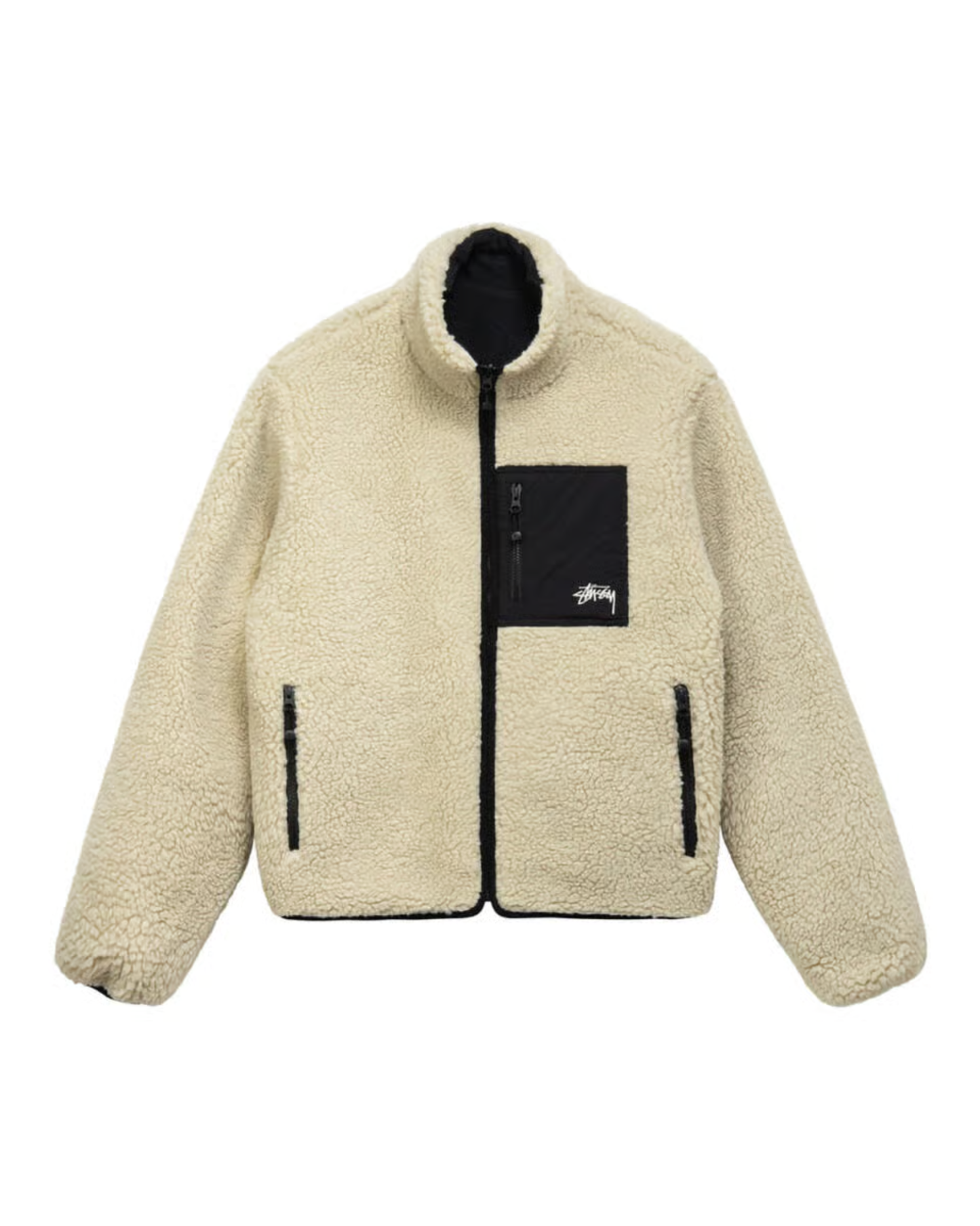 Stussy 8 Ball Sherpa Reversible Jacket - "Natural"