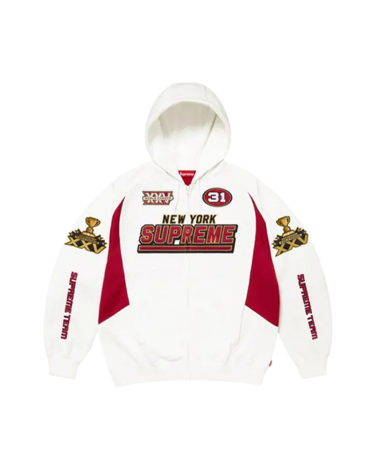 Supreme Football Zip Up Hoodie - "White"