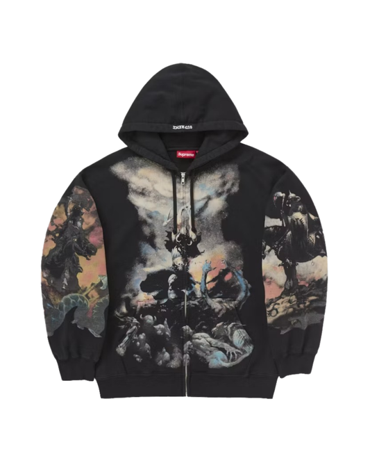 Supreme Frazetta Zip Up Hoodie - "Black"
