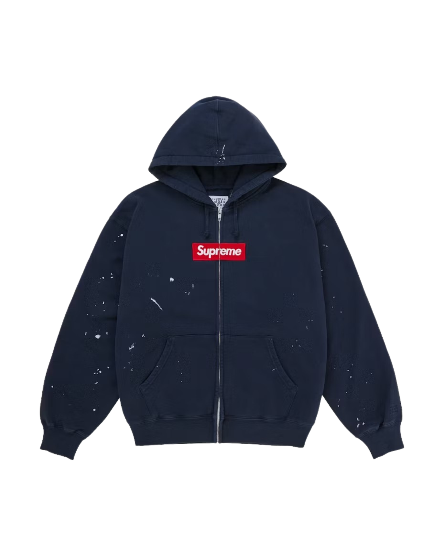 Supreme MM6 Maison Margiela Box Logo Zip Up Hoodie - "Navy"