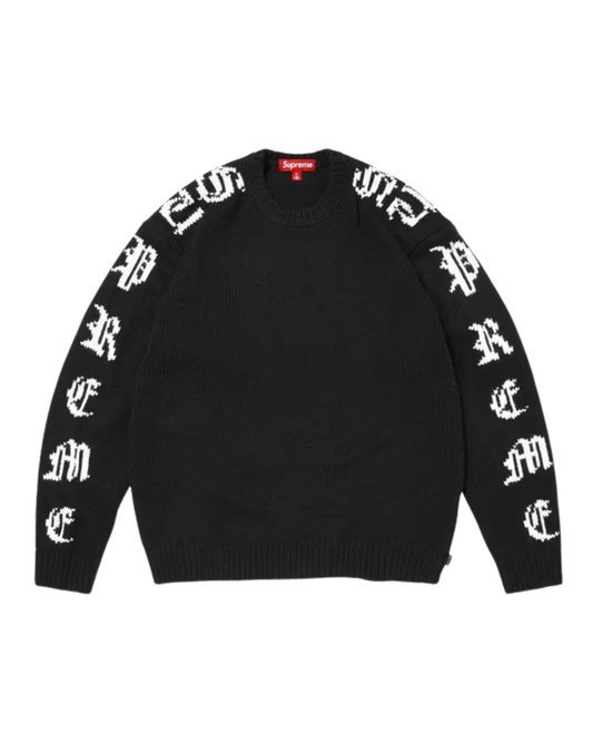 Supreme Old English Sleeves Sweater - "Black"