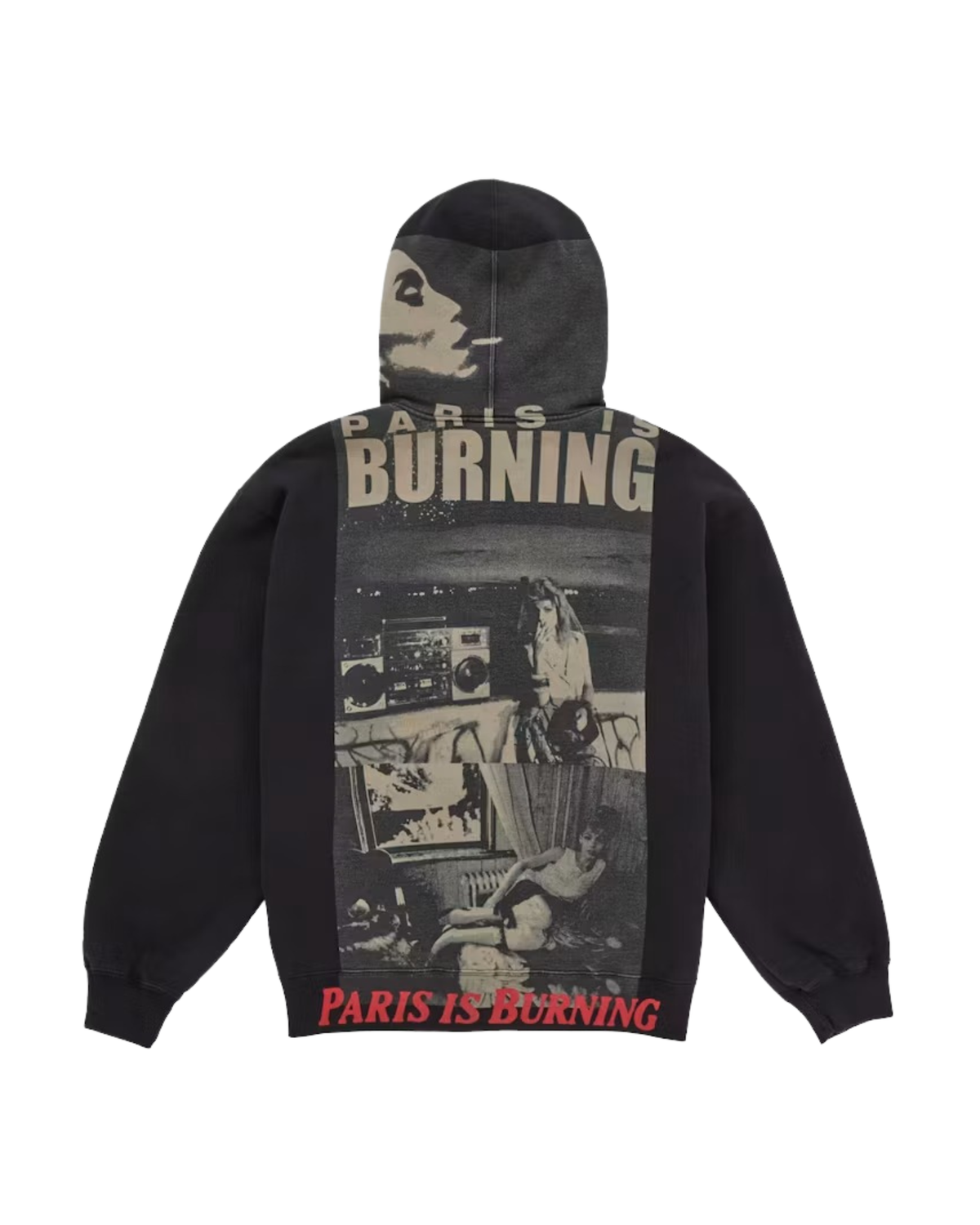 Supreme Paris Is Burning Zip Up Hoodie - "Black"