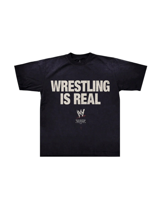 Travis Scott x WWE Wrestling Is Real Tee - "Washed Black"