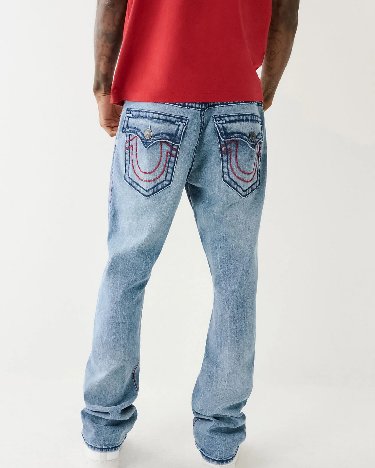 True Religion Men Super T Ricky Straight Fit Jeans - "Light Blue Wash"