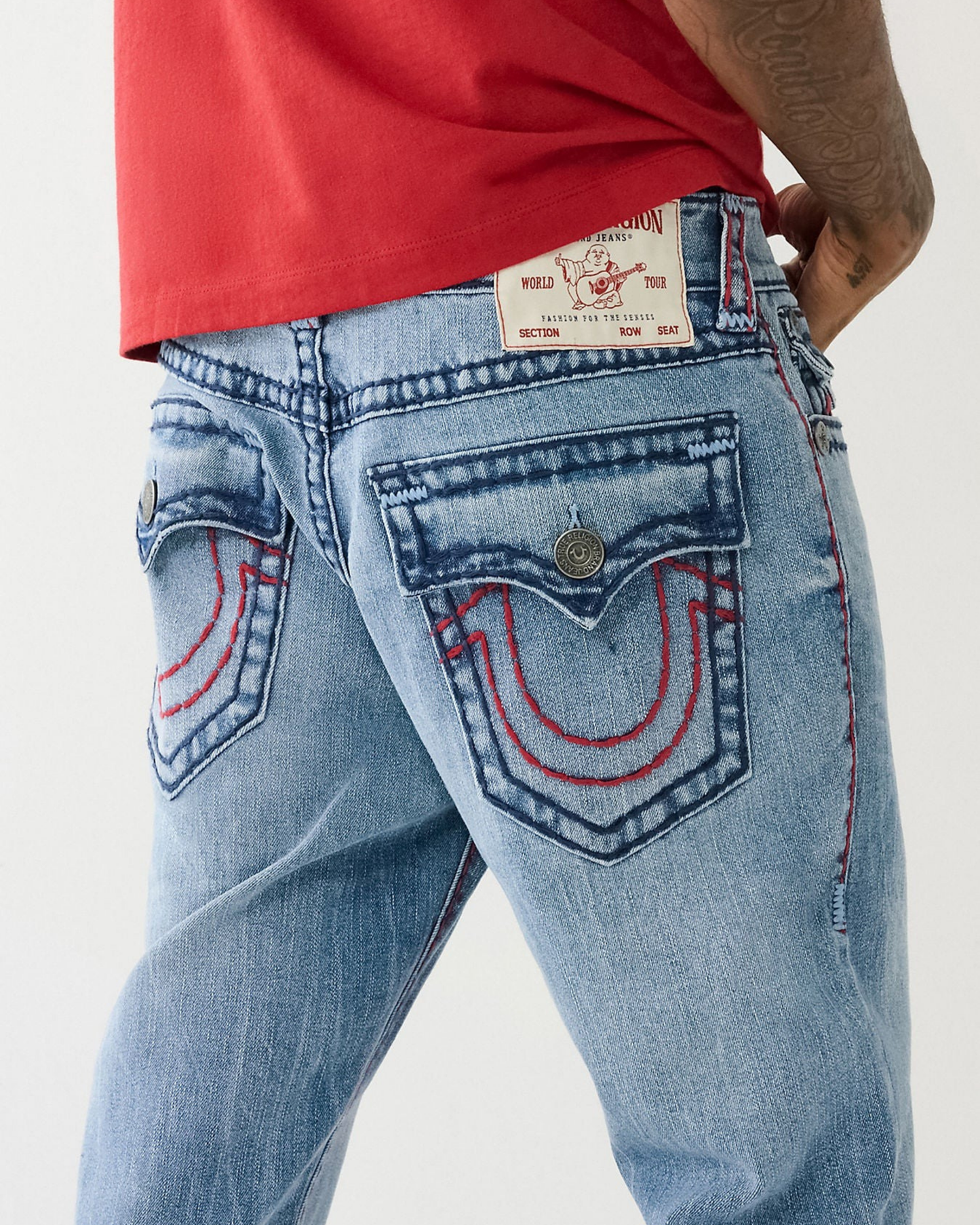 True Religion Men Super T Ricky Straight Fit Jeans - "Light Blue Wash"