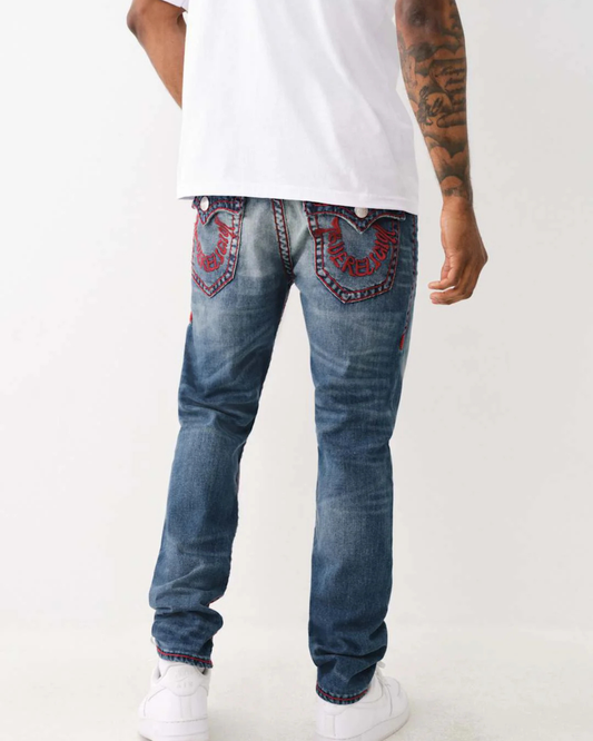 True Religion Rocco Jeans Super T Old Glory - "Medium Blue Wash"