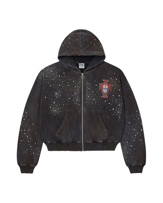 Vale Forever Pluto Clustered Zip-Up Hoodie - "Black"