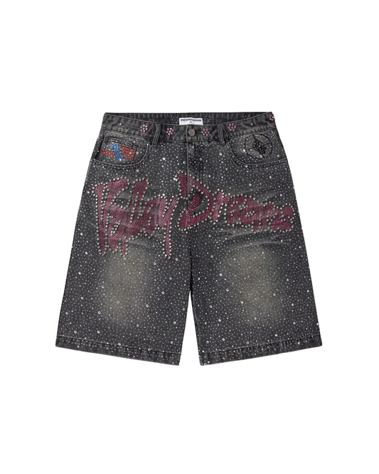 Vale Forever Iced Out Jorts - "Black"