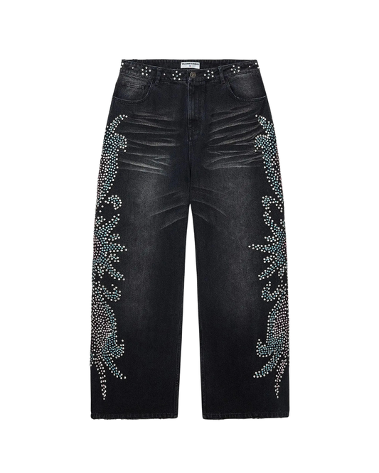 Vale Forever Rhinestone-embellished Jeans - "Black"
