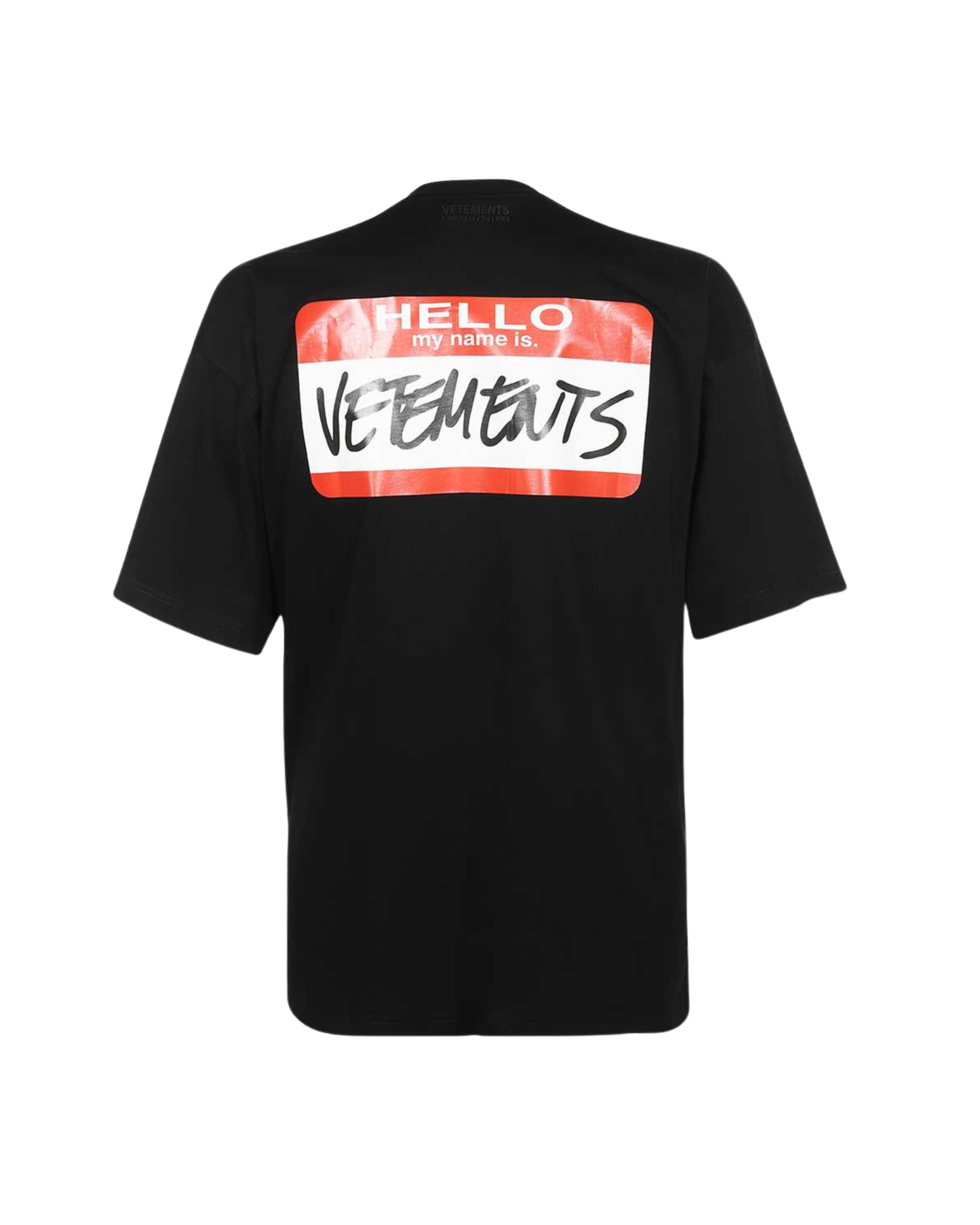 Vetements Hello My Name Is Vetements T-Shirt - "Black/Red"