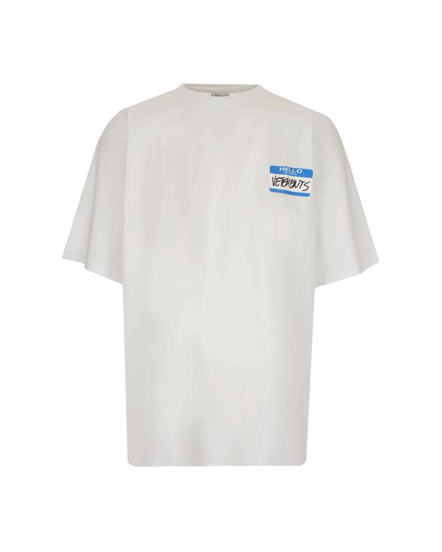 Vetements Hello My Name Is Vetements T-Shirt - "White/Blue"