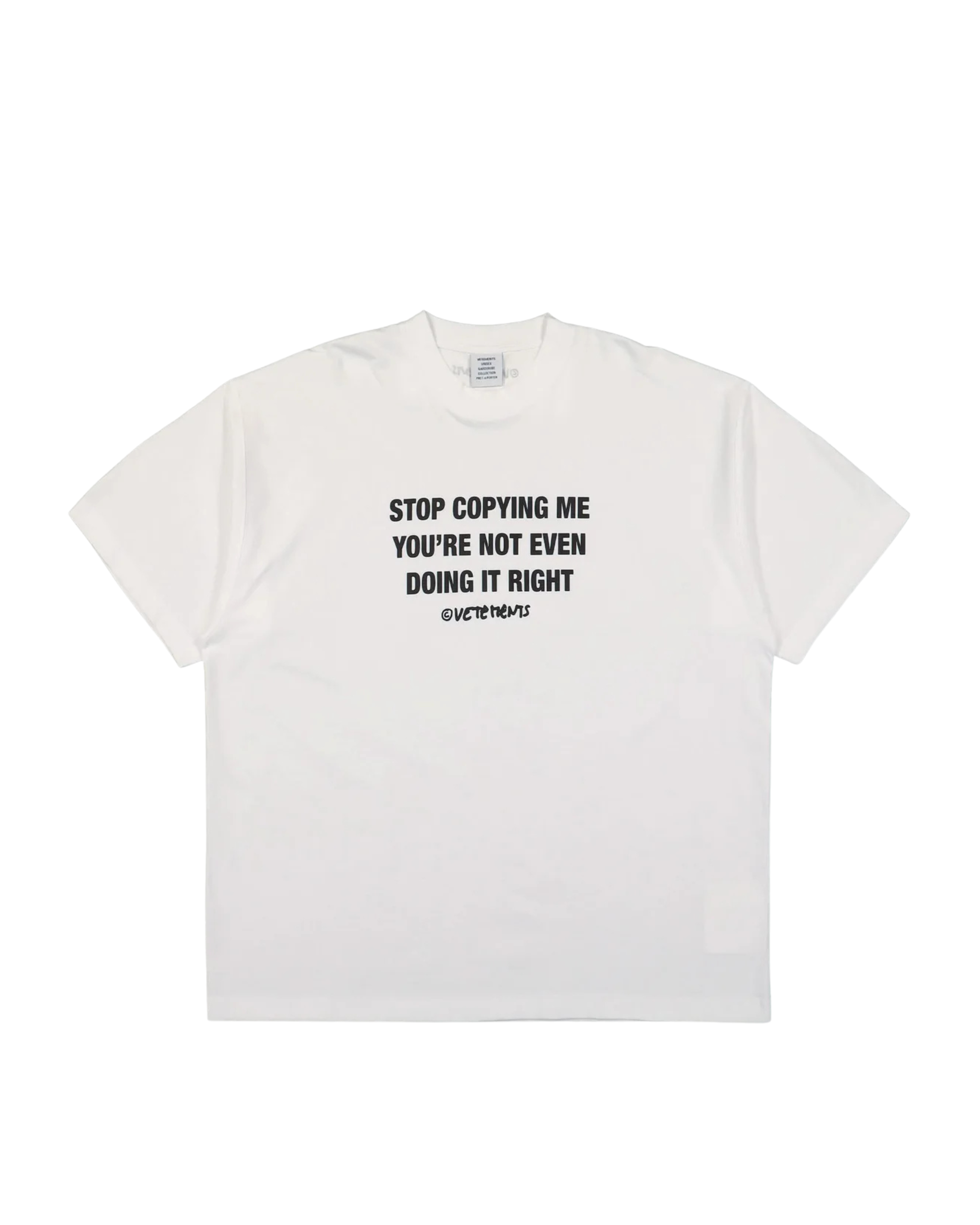 Vetements Stop Copying Me T-Shirt - "White"