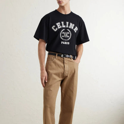 Celine Logo-Print T-Shirt - "Black/White"