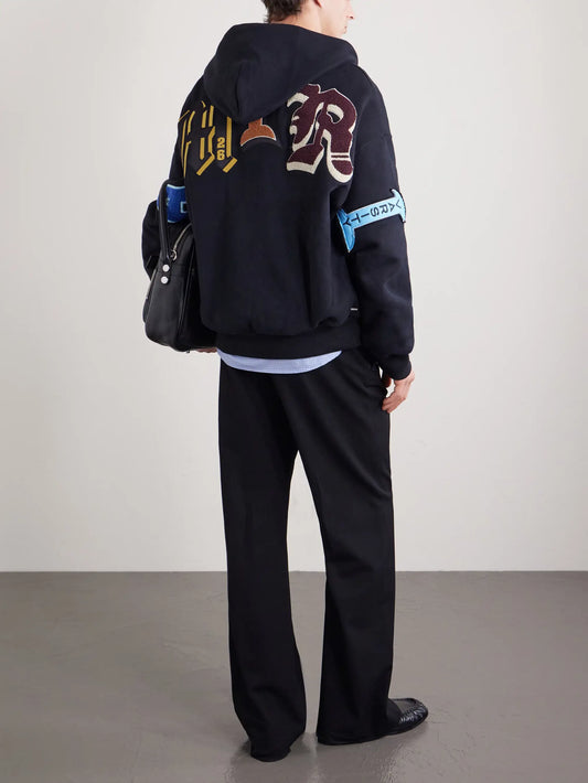 Amiri Varsity Patch Oversized Hoodie - "Black"